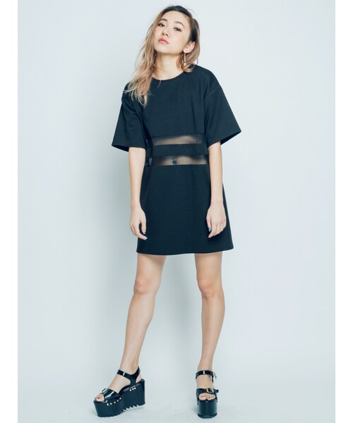 EVRIS(エヴリス)の「【RC限定】コンビラインカットワンピ(ワンピース/ドレス・レディース・ホワイト/ブラック・F)」の3枚目の写真