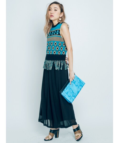 EVRIS（エヴリス）の「シースルーエアリーワイドパンツ（パンツ・レディース・ホワイト/ブラック/ターコイズ/ベージュ・F）」の6枚目の写真