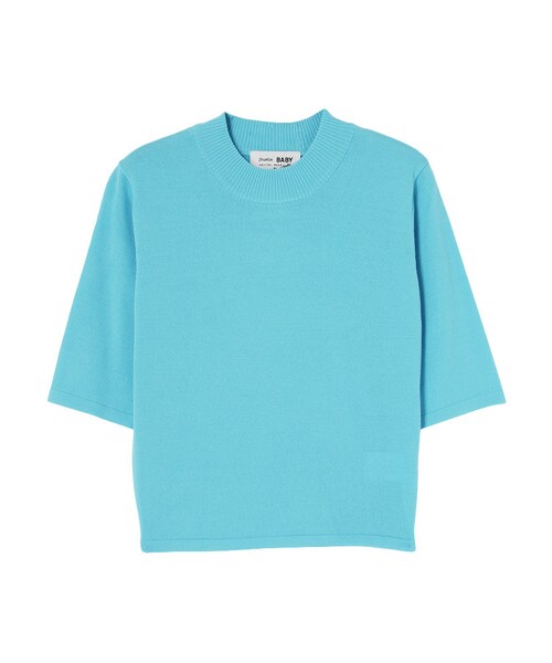 jouetie（ジュエティ）の「半袖ちびニット（トップス・レディース・ベビーピンク/オレンジ/ターコイズ/ダークミックス・M）」の2枚目の写真