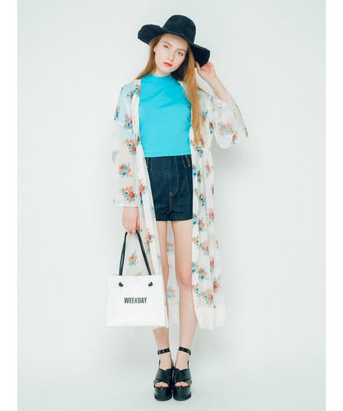 jouetie（ジュエティ）の「半袖ちびニット（トップス・レディース・ベビーピンク/オレンジ/ターコイズ/ダークミックス・M）」の9枚目の写真