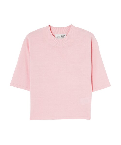 jouetie（ジュエティ）の「半袖ちびニット（トップス・レディース・ベビーピンク/オレンジ/ターコイズ/ダークミックス・M）」の3枚目の写真