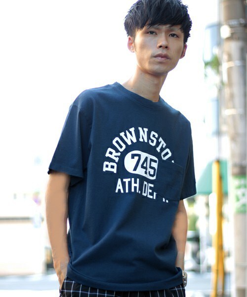 Champion(チャンピオン)の「【Champion(チャンピオン)】別注オーバーポケットTシャツ(Tシャツ/カットソー・メンズ・ホワイト/ネイビー/杢グレー・MEDIUM/LARGE/SMALL)」の3枚目の写真