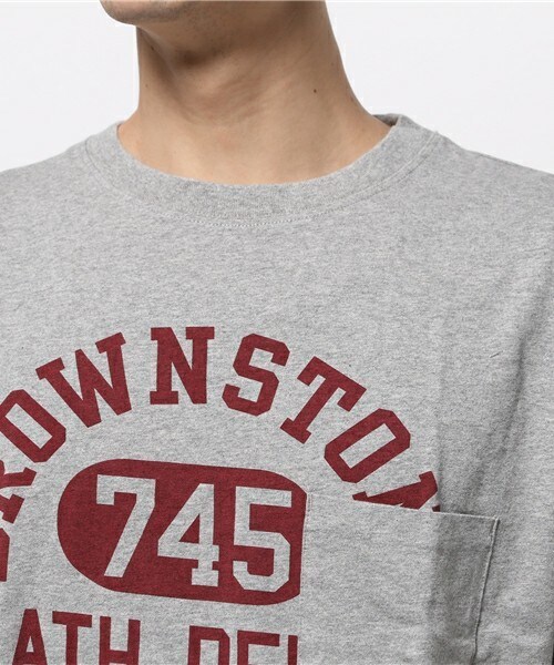 Champion(チャンピオン)の「【Champion(チャンピオン)】別注オーバーポケットTシャツ(Tシャツ/カットソー・メンズ・ホワイト/ネイビー/杢グレー・MEDIUM/LARGE/SMALL)」の6枚目の写真