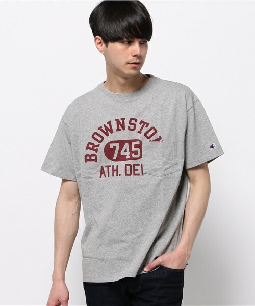 Champion(チャンピオン)の「【Champion(チャンピオン)】別注オーバーポケットTシャツ(Tシャツ/カットソー・メンズ・ホワイト/ネイビー/杢グレー・MEDIUM/LARGE/SMALL)」の12枚目の写真