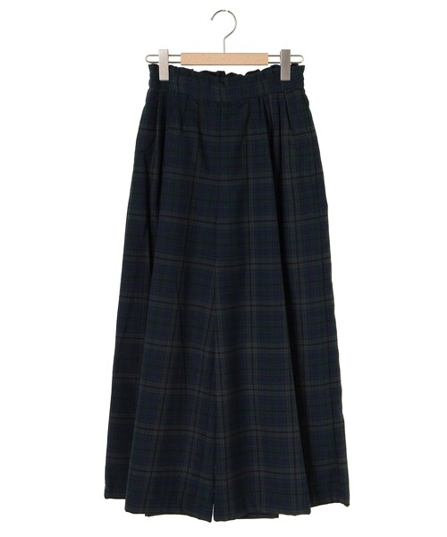 ehka sopo（エヘカソポ）の「T/Rチェックワイドパンツ（パンツ・グレー/ブラウン/グリーン・M）」の4枚目の写真