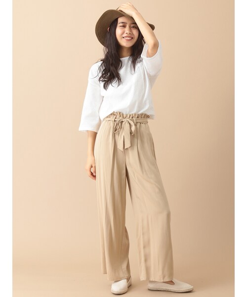 SEVENDAYS=SUNDAY（セブンデイズサンデイ）の「・ウエストリボンパンツ（パンツ・オフホワイト/ベージュ/カーキ/ネイビー・M/L）」の13枚目の写真