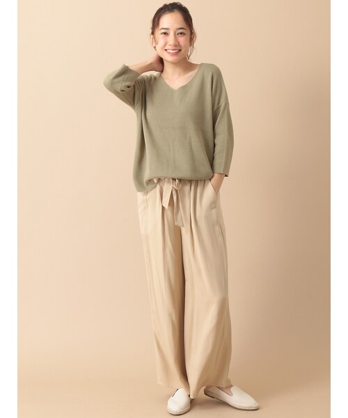SEVENDAYS=SUNDAY（セブンデイズサンデイ）の「・ウエストリボンパンツ（パンツ・オフホワイト/ベージュ/カーキ/ネイビー・M/L）」の15枚目の写真