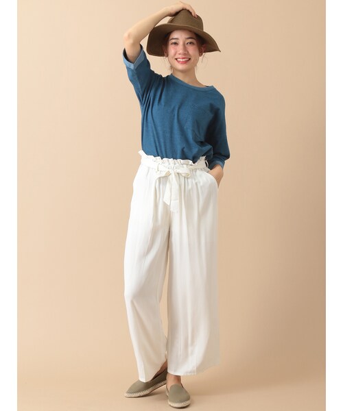 SEVENDAYS=SUNDAY（セブンデイズサンデイ）の「・ウエストリボンパンツ（パンツ・オフホワイト/ベージュ/カーキ/ネイビー・M/L）」の14枚目の写真