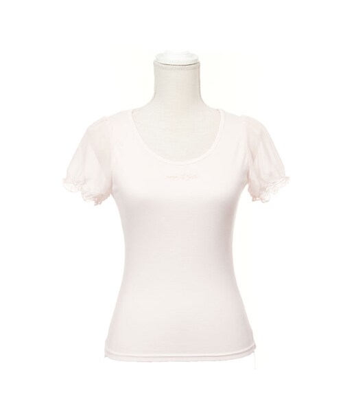 mon Lily（モンリリィ）の「シンプルロゴTシャツ（トップス・レディース・Aホワイト/Aピンク/Aブルーグレー/Aブラック/Bホワイト/Bピンク/Bブルーグレー/Bブラック/Cホワイト/Cピンク/Cブルーグレー/Cブラック・M/L）」の10枚目の写真