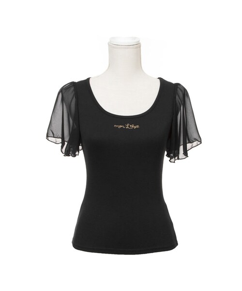 mon Lily（モンリリィ）の「シンプルロゴTシャツ（トップス・レディース・Aホワイト/Aピンク/Aブルーグレー/Aブラック/Bホワイト/Bピンク/Bブルーグレー/Bブラック/Cホワイト/Cピンク/Cブルーグレー/Cブラック・M/L）」の5枚目の写真