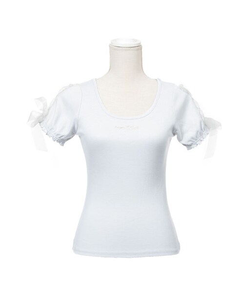 mon Lily（モンリリィ）の「シンプルロゴTシャツ（トップス・レディース・Aホワイト/Aピンク/Aブルーグレー/Aブラック/Bホワイト/Bピンク/Bブルーグレー/Bブラック/Cホワイト/Cピンク/Cブルーグレー/Cブラック・M/L）」の9枚目の写真