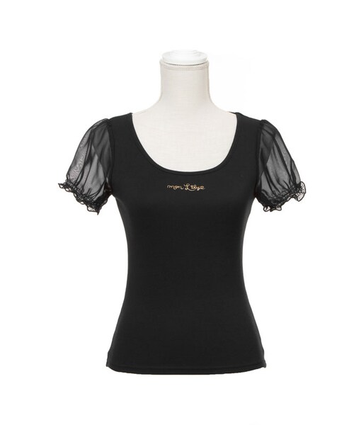 mon Lily（モンリリィ）の「シンプルロゴTシャツ（トップス・レディース・Aホワイト/Aピンク/Aブルーグレー/Aブラック/Bホワイト/Bピンク/Bブルーグレー/Bブラック/Cホワイト/Cピンク/Cブルーグレー/Cブラック・M/L）」の4枚目の写真