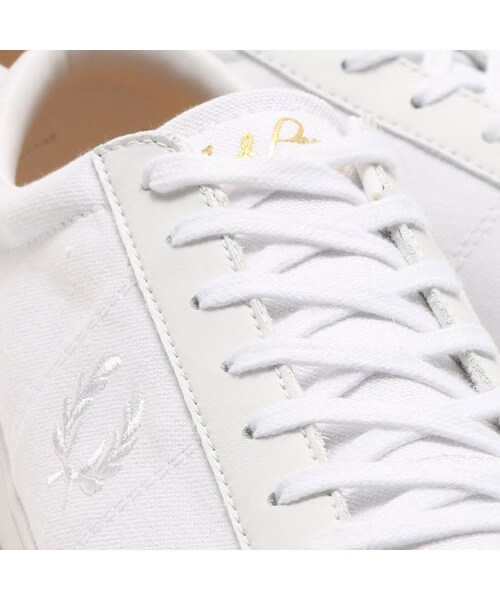 FRED PERRY（フレッドペリー）の「FRED PERRY SPENCER CANVAS/LEATHER WHITE/WHITE（シューズ・メンズ・ホワイト・23.0cm/24.0cm/25.0cm/26.0cm/27.0cm/28.0cm）」の6枚目の写真