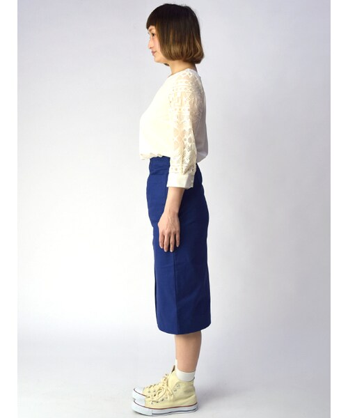 w closet（ダブルクローゼット）の「前スリットタイトスカート（スカート・レディース・ベージュ/オレンジ/ブルー・FREE）」の5枚目の写真