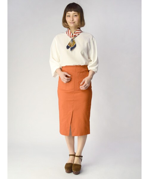 w closet（ダブルクローゼット）の「前スリットタイトスカート（スカート・レディース・ベージュ/オレンジ/ブルー・FREE）」の13枚目の写真