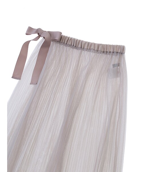 w closet（ダブルクローゼット）の「巻きチュールスカート×ツイルスカート（スカート・レディース・ベージュ×キャメル/グレー×カーキ・FREE）」の6枚目の写真