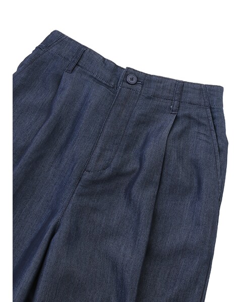 w closet（ダブルクローゼット）の「デニムタックワイドパンツ（パンツ・レディース・ブルー/ネイビー・FREE）」の6枚目の写真