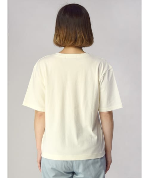 w closet(ダブルクローゼット)の「Vネックポケ付きTシャツ(トップス・レディース・オフホワイト/Sイエロー/カーキ/ブラック・FREE)」の7枚目の写真