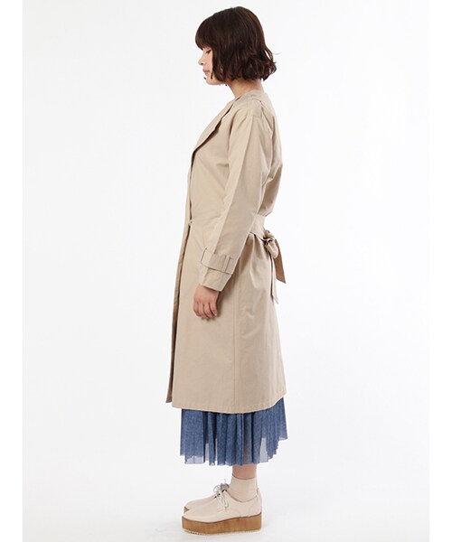 w closet（ダブルクローゼット）の「ツイルノーカラートレンチコート（ジャケット/アウター・レディース・サンドベージュ/ベージュ・FREE）」の4枚目の写真