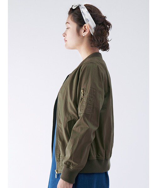 w closet（ダブルクローゼット）の「MA-1ブルゾン（ジャケット/アウター・レディース・ブラック/カーキ/ネイビー・FREE）」の5枚目の写真