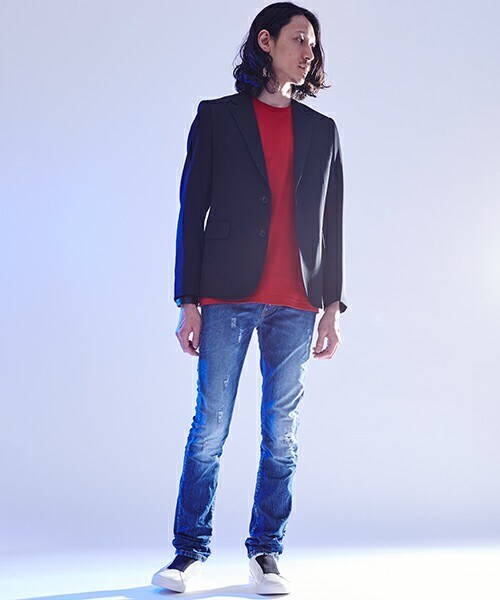 JOHN LAWRENCE SULLIVAN(ジョンローレンスサリバン)の「JOHN LAWRENCE SULLIVAN ダーツTシャツ(Tシャツ/カットソー・メンズ・ネイビー/ローズ/ホワイト/ブラック・MEDIUM)」の14枚目の写真