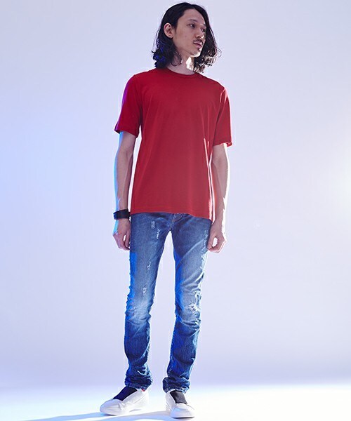 JOHN LAWRENCE SULLIVAN(ジョンローレンスサリバン)の「JOHN LAWRENCE SULLIVAN ダーツTシャツ(Tシャツ/カットソー・メンズ・ネイビー/ローズ/ホワイト/ブラック・MEDIUM)」の12枚目の写真