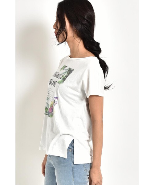 LIPSTAR（リップスター）の「LUMINOUS-T（トップス・レディース・オフホワイト/柄物オフホワイト/柄物オフ、ベージュ・M）」の4枚目の写真