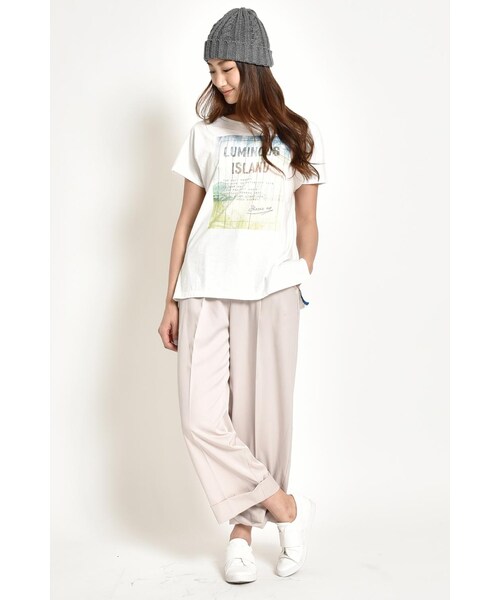 LIPSTAR（リップスター）の「LUMINOUS-T（トップス・レディース・オフホワイト/柄物オフホワイト/柄物オフ、ベージュ・M）」の10枚目の写真