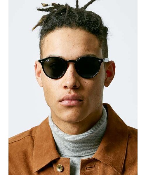 Ray-Ban（レイバン）の「Rayban Black Round Sunglasses（サングラス・メンズ・Black・000）」の3枚目の写真