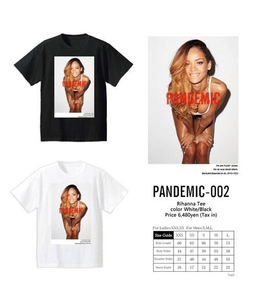No Brand ノーブランド の Pandemic パンデミック Rihanna Tee 2color Tシャツ カットソー Wear