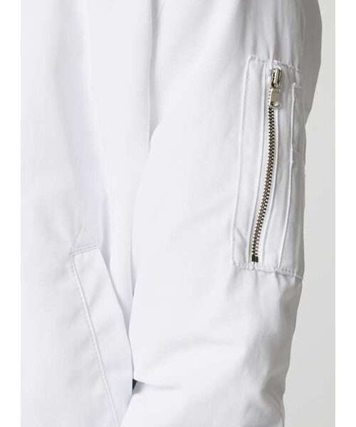 TOPMAN(トップマン)の「AAA White Ruched Bomber Jacket(テーラードジャケット・メンズ・White・M)」の3枚目の写真