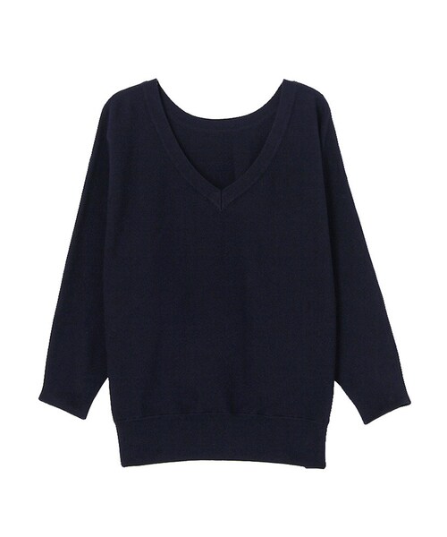 LAGUNAMOON（ラグナムーン）の「ドルマンVネックニット（トップス・レディース・ホワイト/アイスブルー/ネイビー/ベージュ・F）」の4枚目の写真