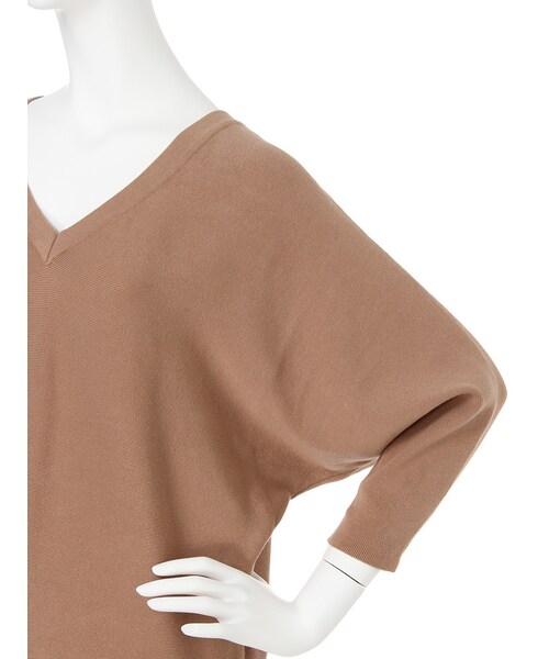 LAGUNAMOON（ラグナムーン）の「ドルマンVネックニット（トップス・レディース・ホワイト/アイスブルー/ネイビー/ベージュ・F）」の9枚目の写真