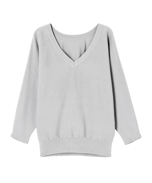 LAGUNAMOON（ラグナムーン）の「ドルマンVネックニット（トップス・レディース・ホワイト/アイスブルー/ネイビー/ベージュ・F）」の3枚目の写真