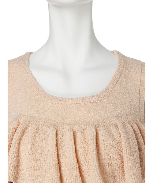 MERCURYDUO(マーキュリーデュオ)の「【DUO】 ブークレフリルニット(トップス・レディース・オフホワイト/オレンジ/ベージュ・F)」の7枚目の写真