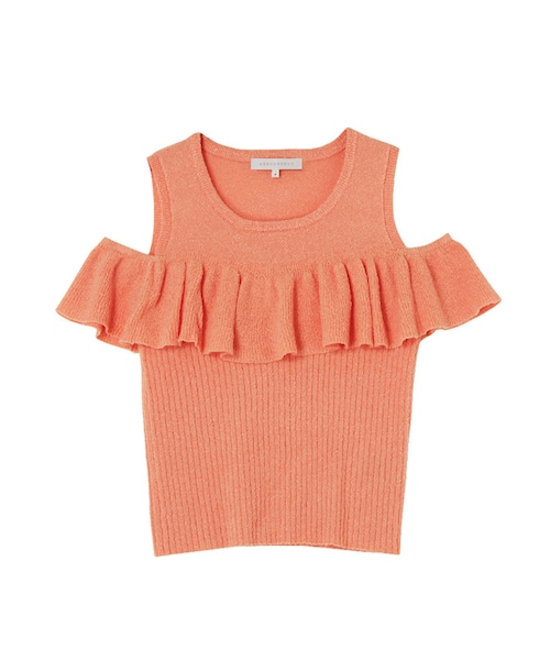 MERCURYDUO(マーキュリーデュオ)の「【DUO】 ブークレフリルニット(トップス・レディース・オフホワイト/オレンジ/ベージュ・F)」の3枚目の写真