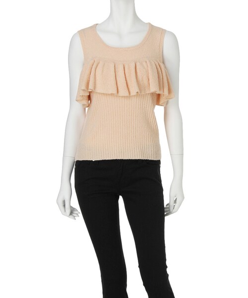 MERCURYDUO(マーキュリーデュオ)の「【DUO】 ブークレフリルニット(トップス・レディース・オフホワイト/オレンジ/ベージュ・F)」の4枚目の写真