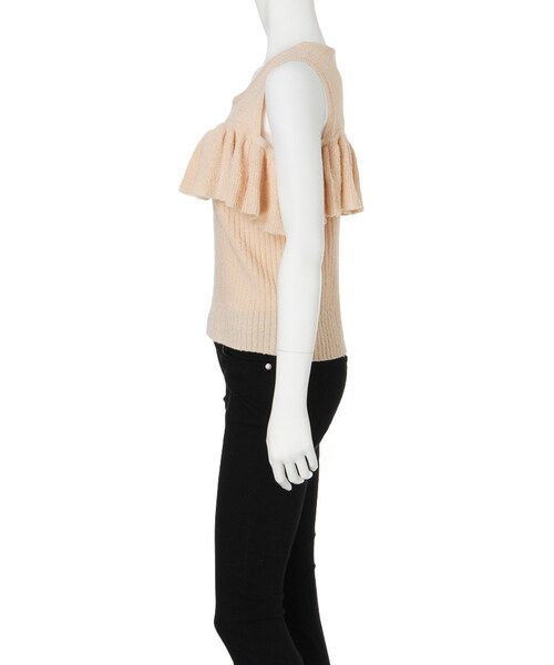 MERCURYDUO(マーキュリーデュオ)の「【DUO】 ブークレフリルニット(トップス・レディース・オフホワイト/オレンジ/ベージュ・F)」の5枚目の写真