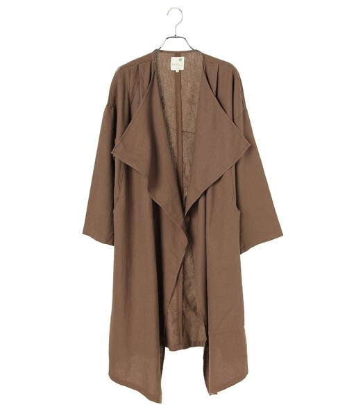 earth music&ecology（アースミュージックアンドエコロジー）の「＜WEB限定大きな・小さなサイズ＞ニュアンスコート（ジャケット/アウター・ベージュ/ブラウン/カーキ/ネイビー・L）」の2枚目の写真