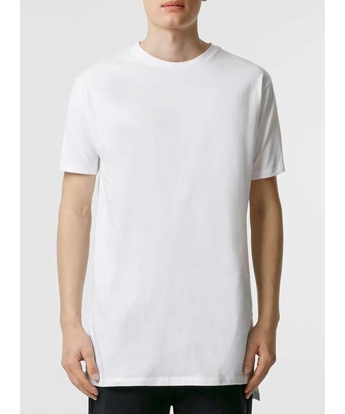 TOPMAN（トップマン）の「White Longline T-Shirt（Tシャツ/カットソー・メンズ・White・XXS/XS/S/M/L/XL）」の3枚目の写真