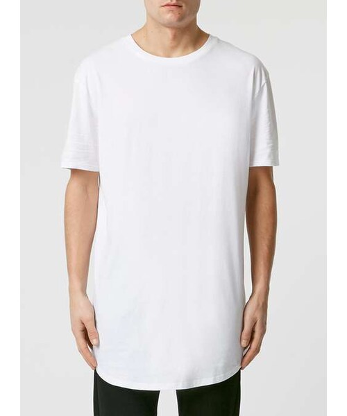 TOPMAN（トップマン）の「White Curved Hem Longline T-Shirt（Tシャツ/カットソー・メンズ・White・XXS/S/L/XL/XXL）」の2枚目の写真