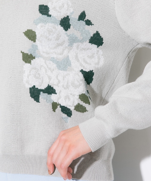 CLANE（クラネ）の「W BOUQUET V-NECK KNIT ブラック（）」 - WEAR