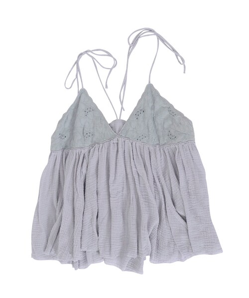 Ungrid（アングリッド）の「レース刺繍コンビキャミ（トップス・レディース・オフホワイト/ブラック/スカイブルー・F）」の3枚目の写真