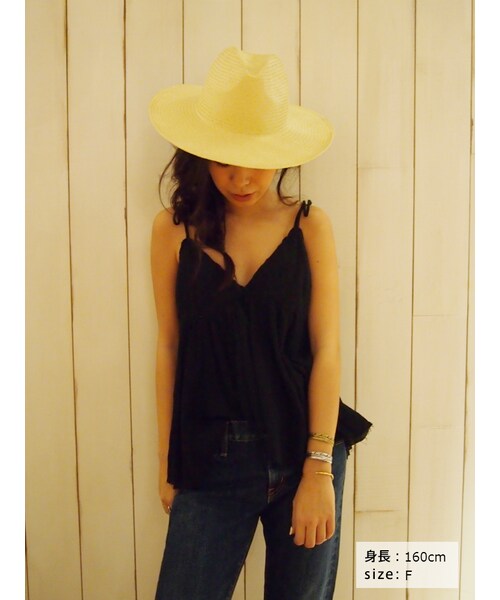 Ungrid（アングリッド）の「レース刺繍コンビキャミ（トップス・レディース・オフホワイト/ブラック/スカイブルー・F）」の7枚目の写真