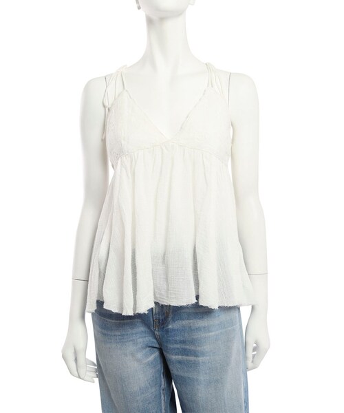 Ungrid（アングリッド）の「レース刺繍コンビキャミ（トップス・レディース・オフホワイト/ブラック/スカイブルー・F）」の8枚目の写真