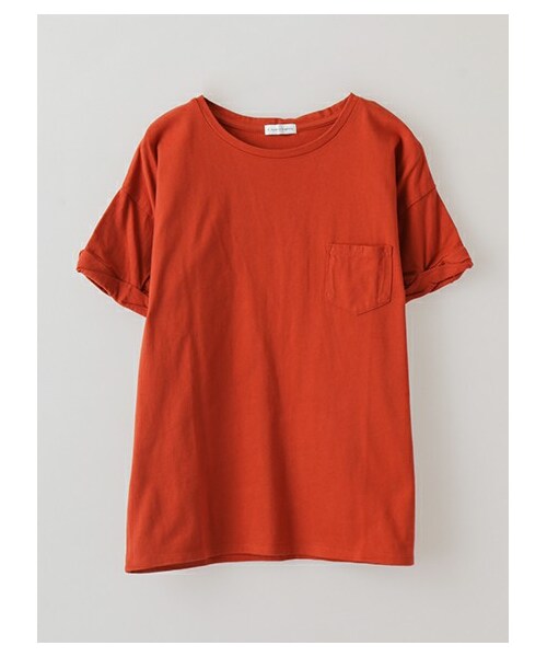 E hyphen world gallery（イーハイフンワールドギャラリー）の「SS 20/-CO胸ポケットTシャツ（トップス・オフホワイト/杢ライトグレー/ブラック/レッド/キャメル/カーキ/ライトブルー/ネイビー・F）」の7枚目の写真