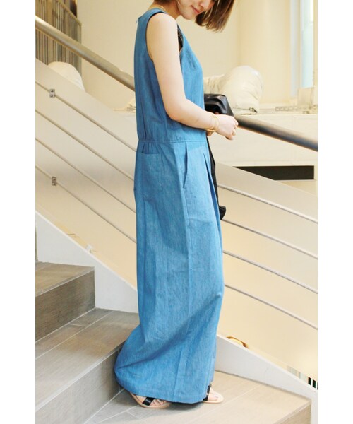JOURNAL STANDARD relume（ジャーナルスタンダード　レリューム）の「《予約》テンセルデニム オールインワン◆（オールインワン・サロペット・ネイビー/ネイビー A・フリー）」の4枚目の写真