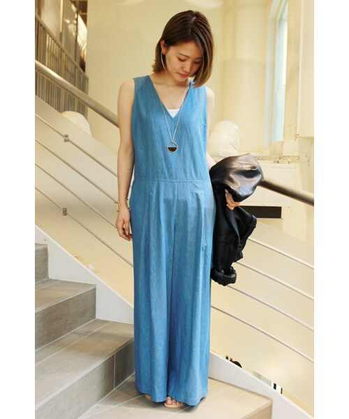 JOURNAL STANDARD relume（ジャーナルスタンダード　レリューム）の「《予約》テンセルデニム オールインワン◆（オールインワン・サロペット・ネイビー/ネイビー A・フリー）」の3枚目の写真