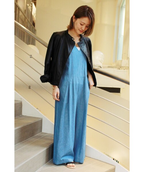 JOURNAL STANDARD relume（ジャーナルスタンダード　レリューム）の「《予約》テンセルデニム オールインワン◆（オールインワン・サロペット・ネイビー/ネイビー A・フリー）」の2枚目の写真