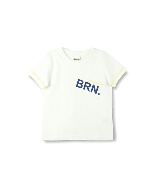 BRANSHES(ブランシェス)の「BRNポケット半袖Tシャツ(Tシャツ/カットソー・キッズ・オフホワイト/イエロー/ブルー・80~150)」の1枚目の写真
